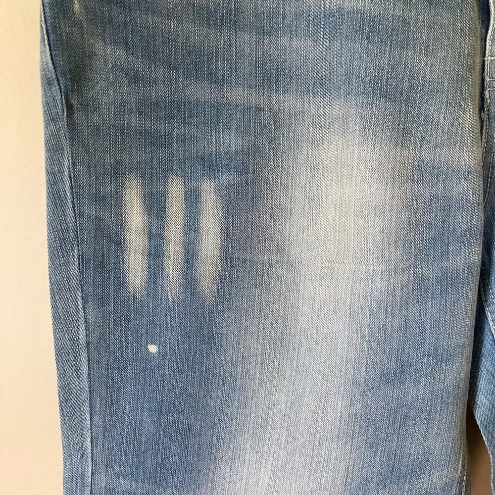 Parish Nation Y2K Distressed Medium Wash Straight Jeans Size 42x32